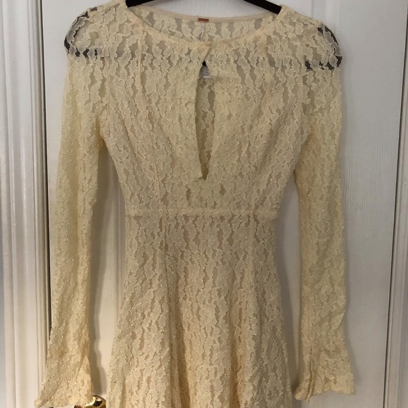Free People Cream Lace Dress - Picture 1 of 5